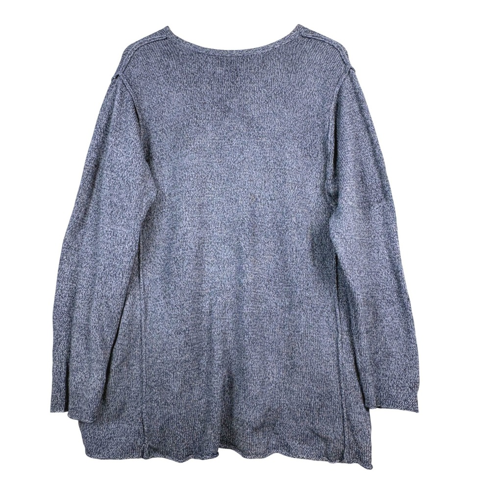 Eileen Fisher Long Sleeve Silk/Cotton Sweater Top 2X Blue Lagenlook Coastal - Picture 6 of 11